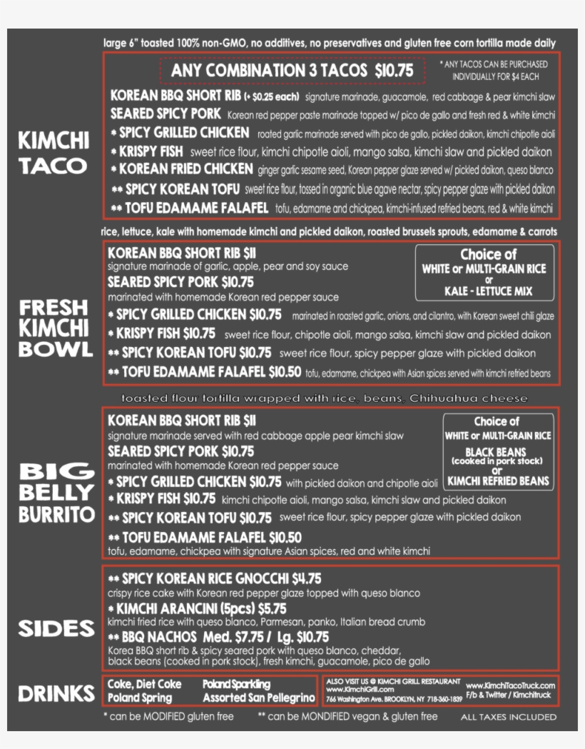 Truck Menu 2018 Website - Menu, transparent png download