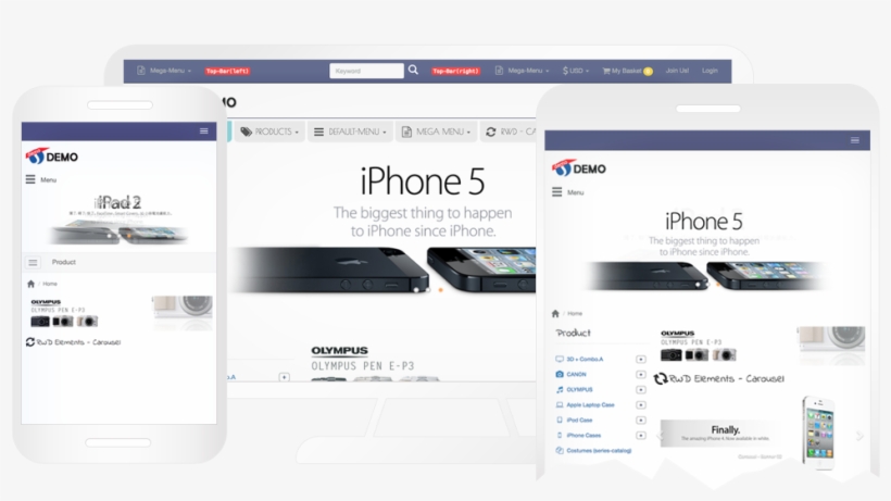 Gobomall Responsive Design Website Toggles The Layout - Iphone 6, transparent png download