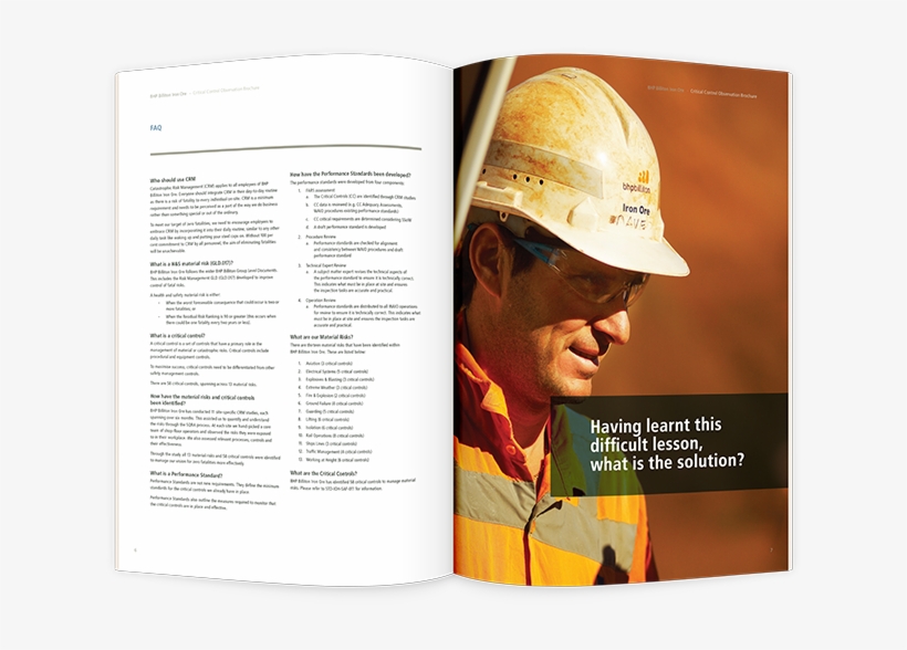 Bhp Billiton Iron Ore Critical Control - Flyer, transparent png download