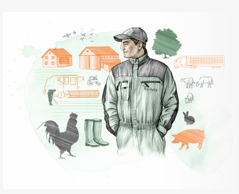 Illustration Of Farmer And Animals - Farmer, transparent png download