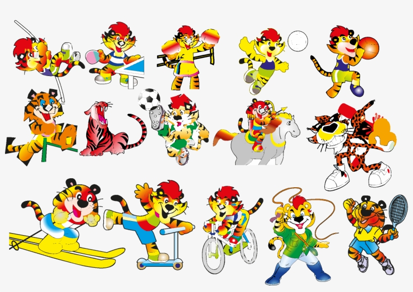 Cartoon Tigers Vector - Free Download Vector Cartoon, transparent png download