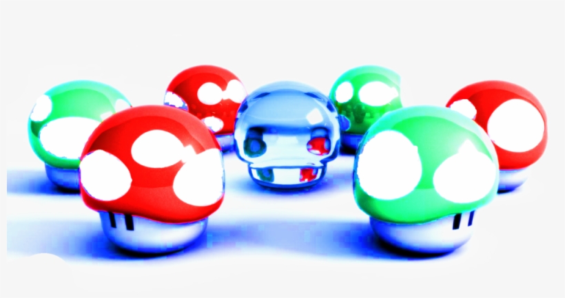 Share This Image - Super Mario Mushrooms Video Game 24x18 Print Poster, transparent png download
