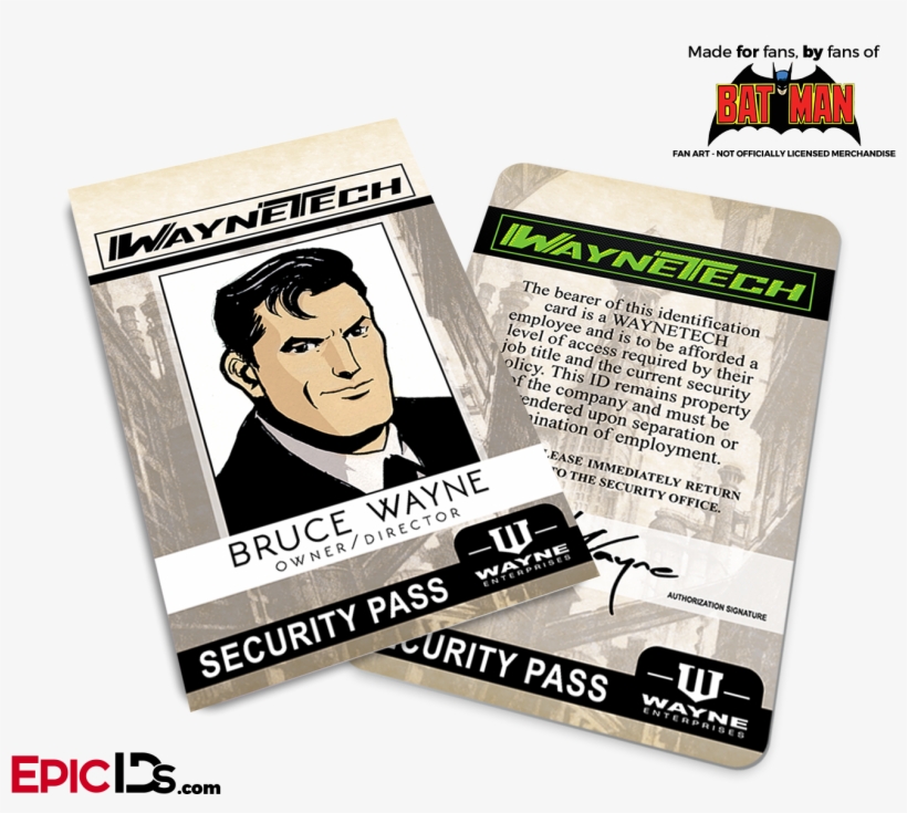 Batman Classic Comic Waynetech Cosplay Id Badge - Wayne Enterprises, transparent png download