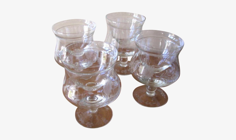 Vintage 1950's Floral Etch Crystal Shrimp Cocktail - Vintage Shrimp Cocktail Glasses, transparent png download