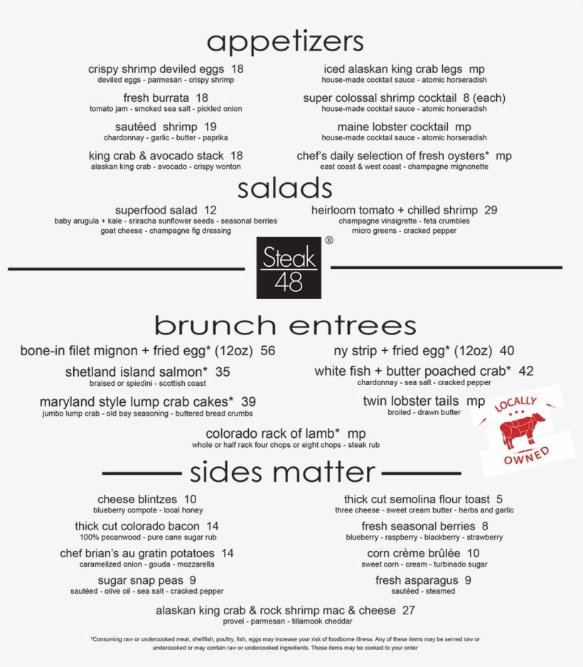 Steak 48 Chicago Father's Day - Mother's Day Brunch 2018 Chicago, transparent png download