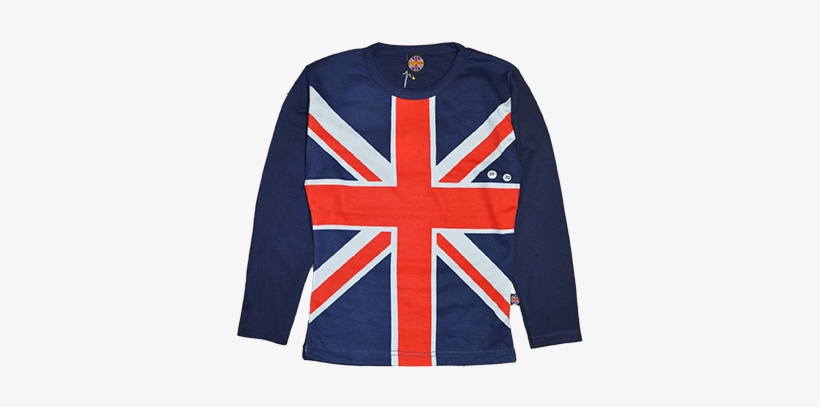 Ladies Union Jack 3/4 Navy Sleeve T Shirt Allove Print - Union Jack T Shirt, transparent png download