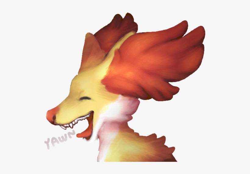 Delphox Yawn - Fox, transparent png download
