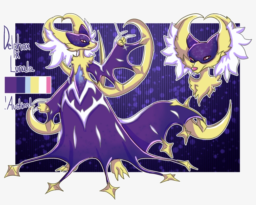 Delphox X Lunala Owner - Cartoon, transparent png download