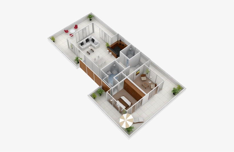 Planta Baixa Moderna 2 266x243@2x - Architectural Rendering, transparent png download
