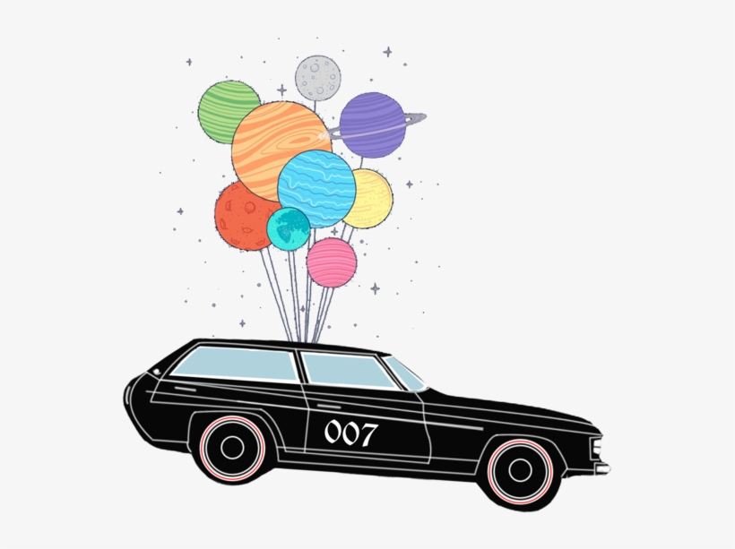 Flying Car Women's Printed Tee - Astronaut In Hot Air Balloon, transparent png download
