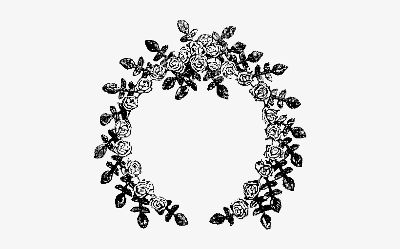 Printed Out And Colored In Red, Pink, Yellow, Orange, - Floral Wreath Black And White Print, transparent png download
