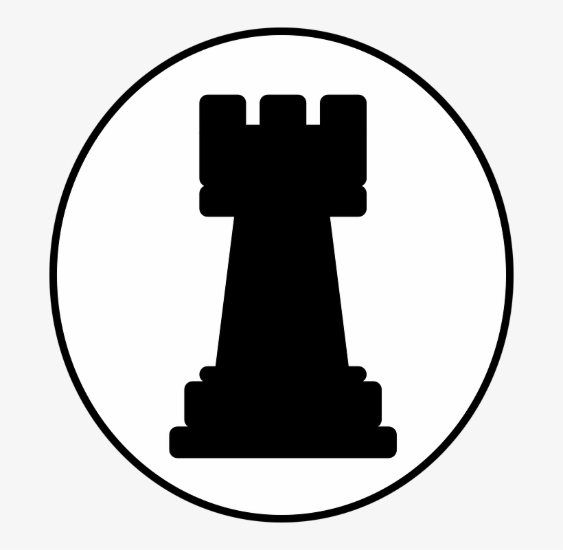 Ajedrez, Torre, Juego, Círculo, Silueta, Negro - Rook Chess Piece Clipart, transparent png download
