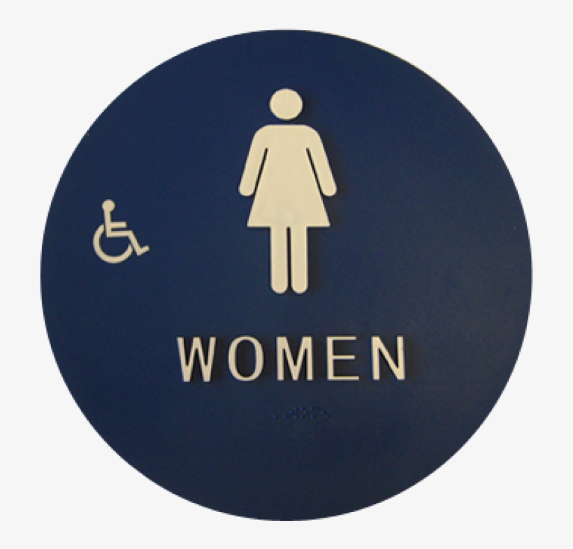 Royal Blue "ada" 12" Rd - Women Restroom Sign, transparent png download