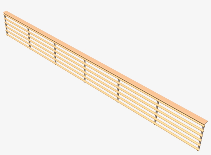Baranda De 720mm Con 7 Postes Y 6 Listones Horizontales - Plywood, transparent png download
