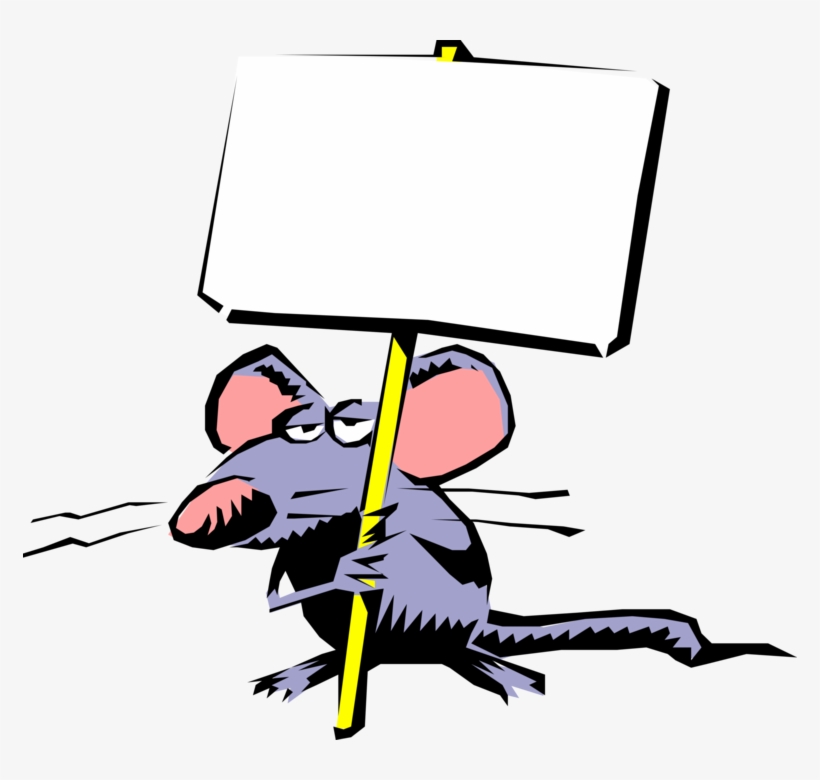 Vector Illustration Of Rodent Mouse With Protest Picket - Save The World With Behavior Analysis, transparent png download