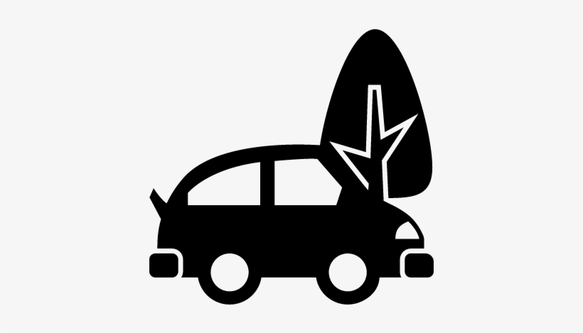 Car On City Street With A Tree Vector - Coche Electrico Dibujo Png, transparent png download