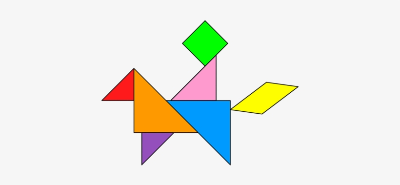 Bom Na Aula De Hoje Eu Aprendi A Fazer O Tangram, Também - Tangram Horse And Rider, transparent png download