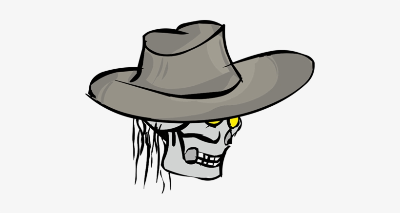 Vinilo Decorativo Calavera Con Sombrero Vaquero - Cowboy, transparent png download