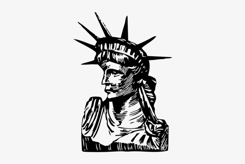 Vinilo Decorativo Busto Estatua De La Libertad - Estatua De La Libertad Stencil, transparent png download