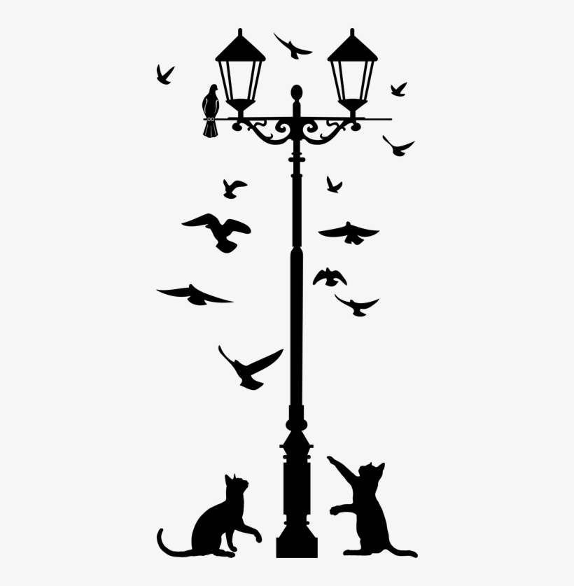 Vinilo Decorativo Farola Gatos Palomas - Artsy Scratching Cat 600mm X 400mm Doormat, transparent png download