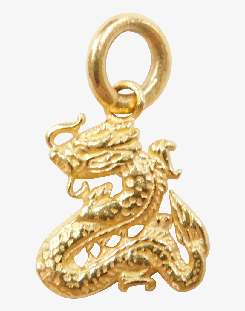 Vintage 22k Gold Dragon Charm Found At Www - Gold, transparent png download