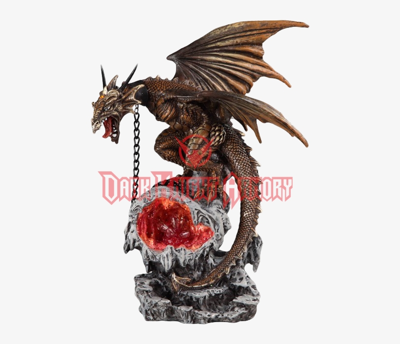 Chained Gold Dragon Led Statue - Ferro Magnesium Fire Starter - Bushcraft Firesteel, transparent png download