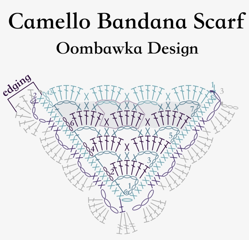 Camello Bandana Scarf Stitch Diagram - Bandana A Crochet Patron, transparent png download