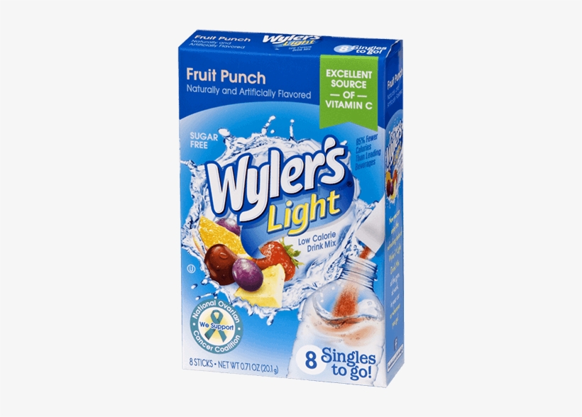 Fruit Punch Flavor Is All The Tasty Refreshing Fun - Wyler's Light Singles To Go Pink Lemonade 10 Packets, transparent png download
