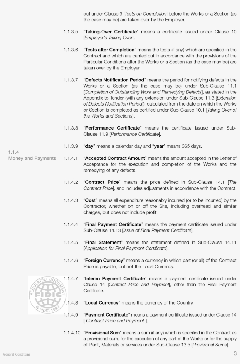 Construction Contract 1st Ed - Fidic, transparent png download
