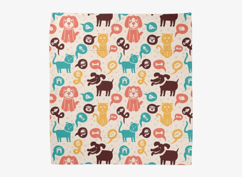 Pattern With Funny Cats And Dogs Bandana - Pattern With Funny Cats And Dogs Tote Bag, transparent png download