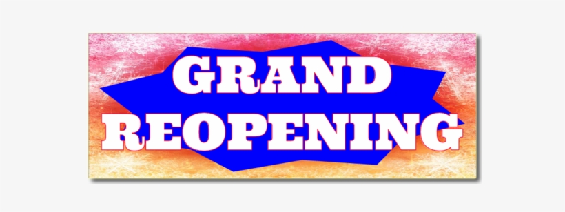 Blue Re-open Grand Opening Banner - Banner, transparent png download