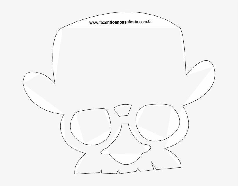 Chapéu, Óculos E Bigode - Molde Chapeu Para Plaquinha, transparent png download