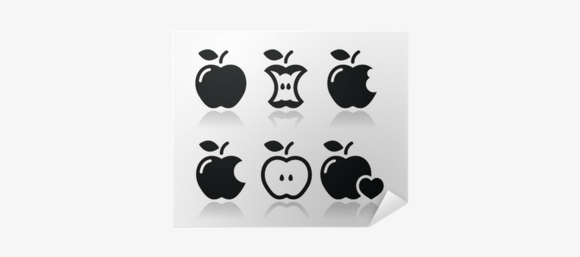 Apple, Apple Core, Bitten, Half Vector Icons Poster - Clipart Half Apple, transparent png download