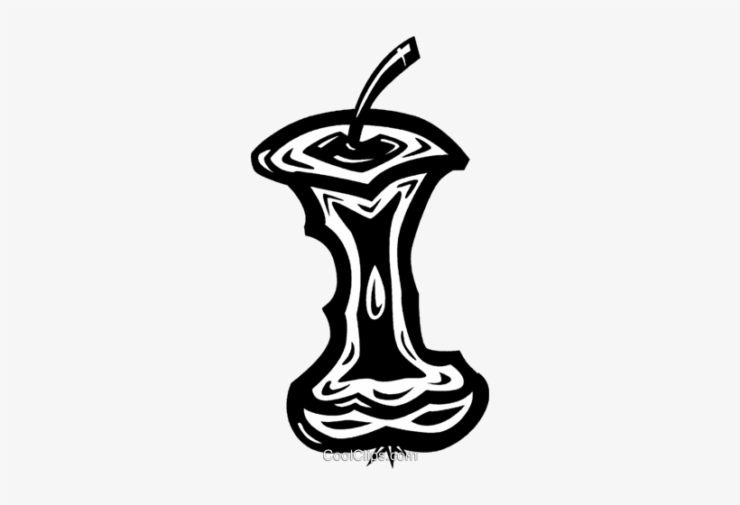 Apple Core Royalty Free Vector Clip Art Illustration - Illustration, transparent png download