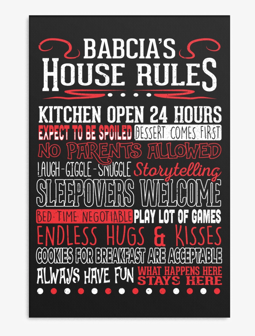 Babcia's House Rules Canvas - Nonna's House Rules Tote Bag, transparent png download