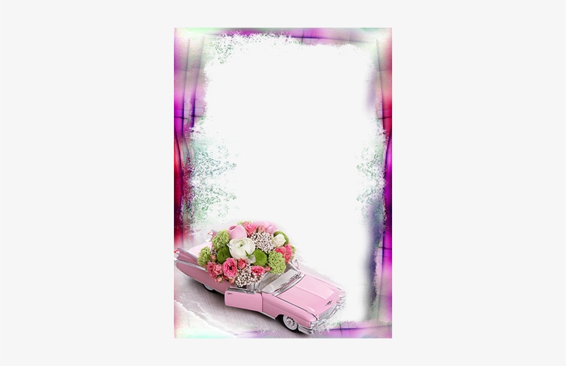 Rosa Coche Lleno De Flores - Birthday, transparent png download