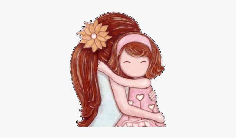 La Caja De Sol - Mother Daughter Hugging Sketch, transparent png download