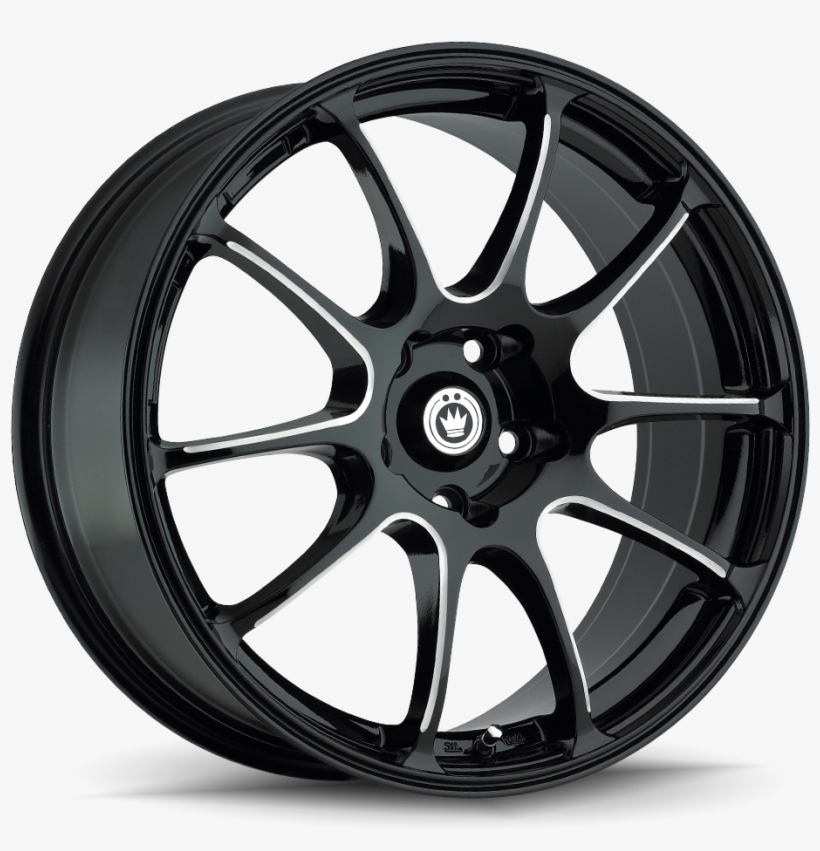 Gloss Black W/ Ball Cut Machined Spokes - Konig Illusion Gloss Black Rim With Ball Cut Machined, transparent png download