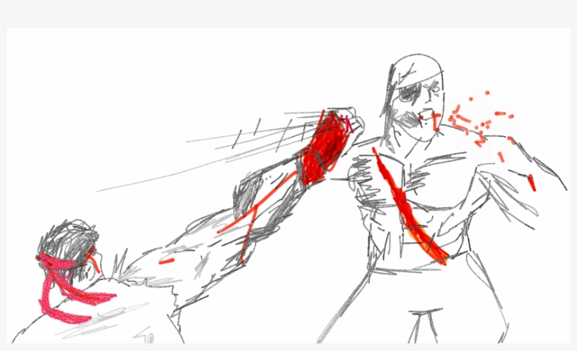 Street Fighter Desenhado Pelo Doodle - Sketch, transparent png download