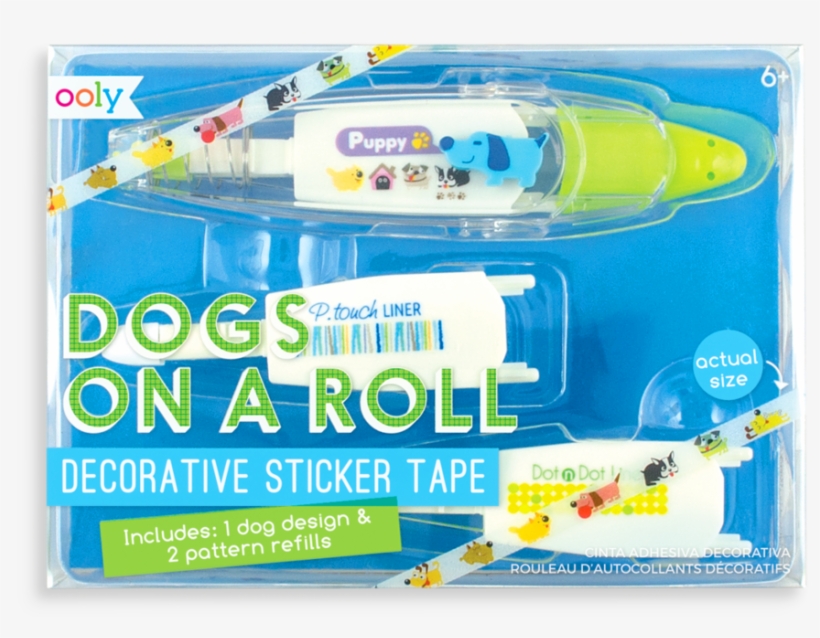 On A Roll Decorative Sticker Tape - Dogs On A Roll Deco Tape Refills, transparent png download