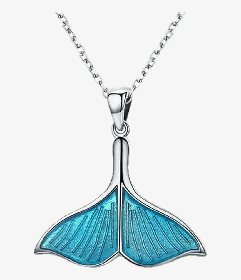 Gargantilla Collar Cadena Medalla - Colar Pingente Cauda De Sereia Azul, transparent png download
