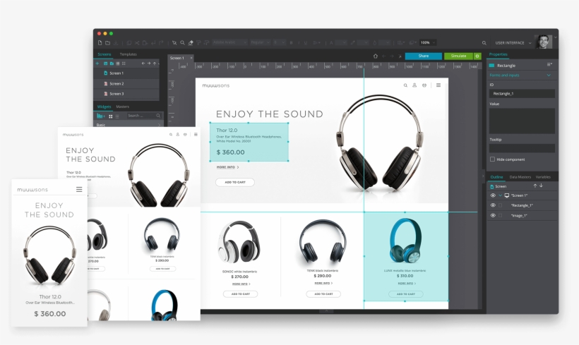 Justinmind Prototyping And Wireframing Tool For Web - Website Wireframe, transparent png download