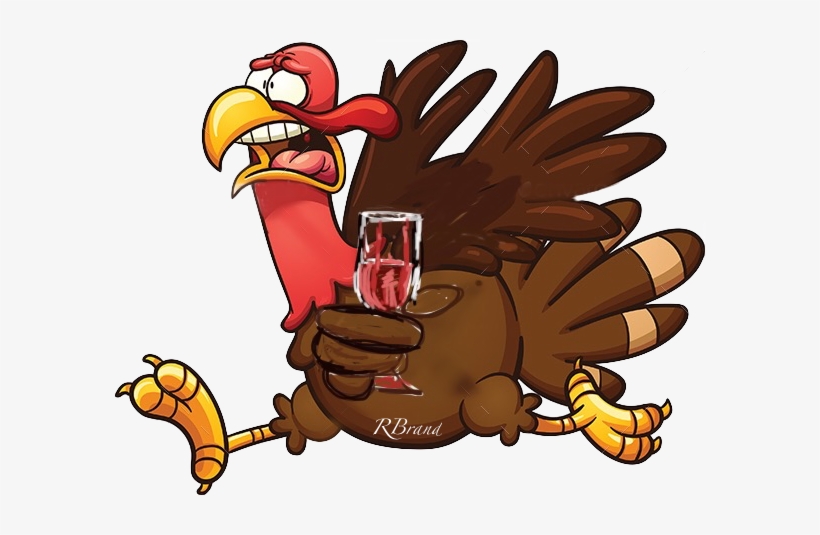 Thanksgiving Turkey And Wine By Rbrand Graphics - Turkey Clip Art, transparent png download