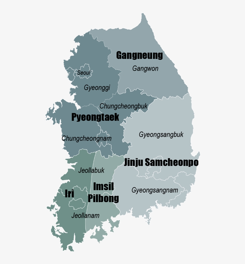 Pungmul Activity Regions In South Korea - South Korea Cultural Regions, transparent png download