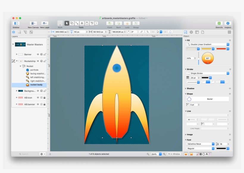 An Omnigraffle Window With An Illustration Of A Spaceship - Omnigraffle, transparent png download
