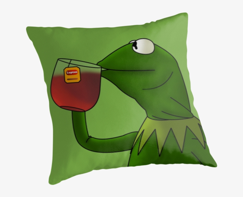 Kermit Sipping Tea Redesign - Throw Pillow, transparent png download