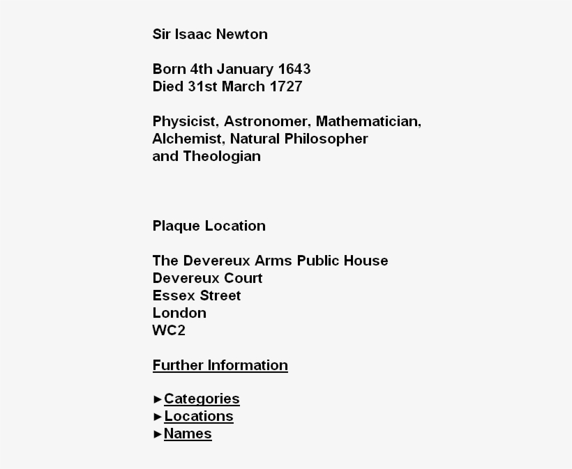 Sir Isaac Newton - Sony Partner, transparent png download