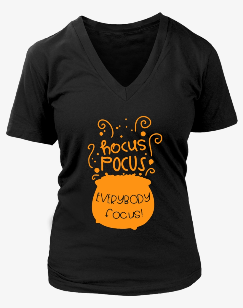 Hocus Pocus Everybody Focus Funny Halloween T-shirt - Today Is Leg Day (ladies) - District Womens V-neck, transparent png download