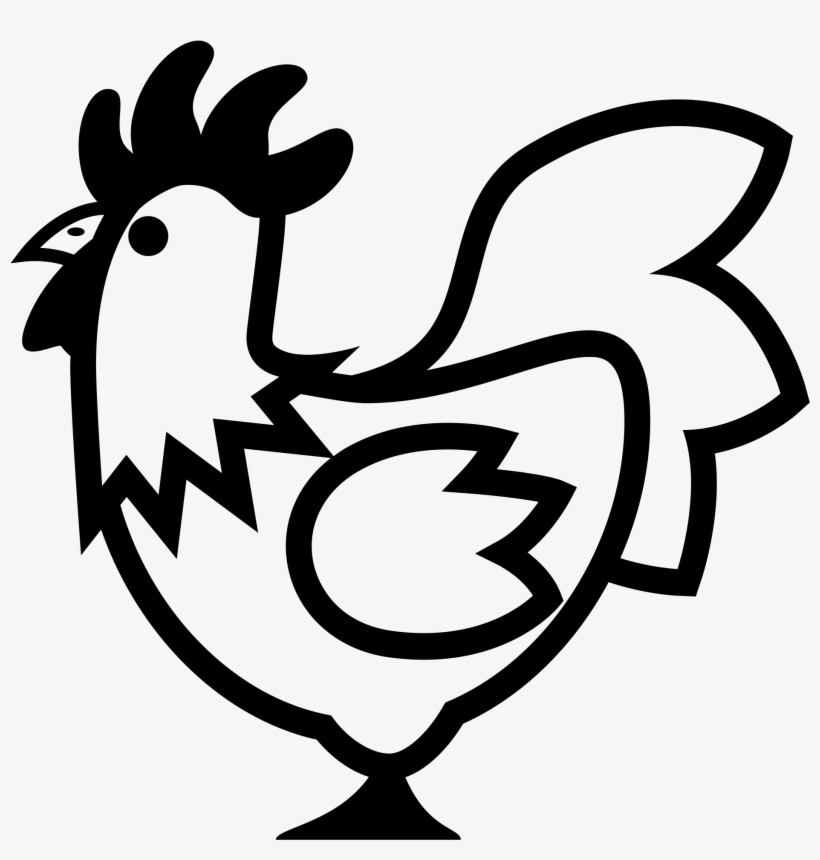 Open - Chicken Emoji Black And White, transparent png download