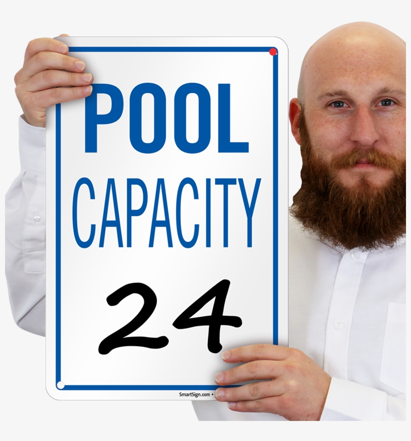 Max People Capacity Sign - Pool Capacity Sign, 18" X 12", transparent png download